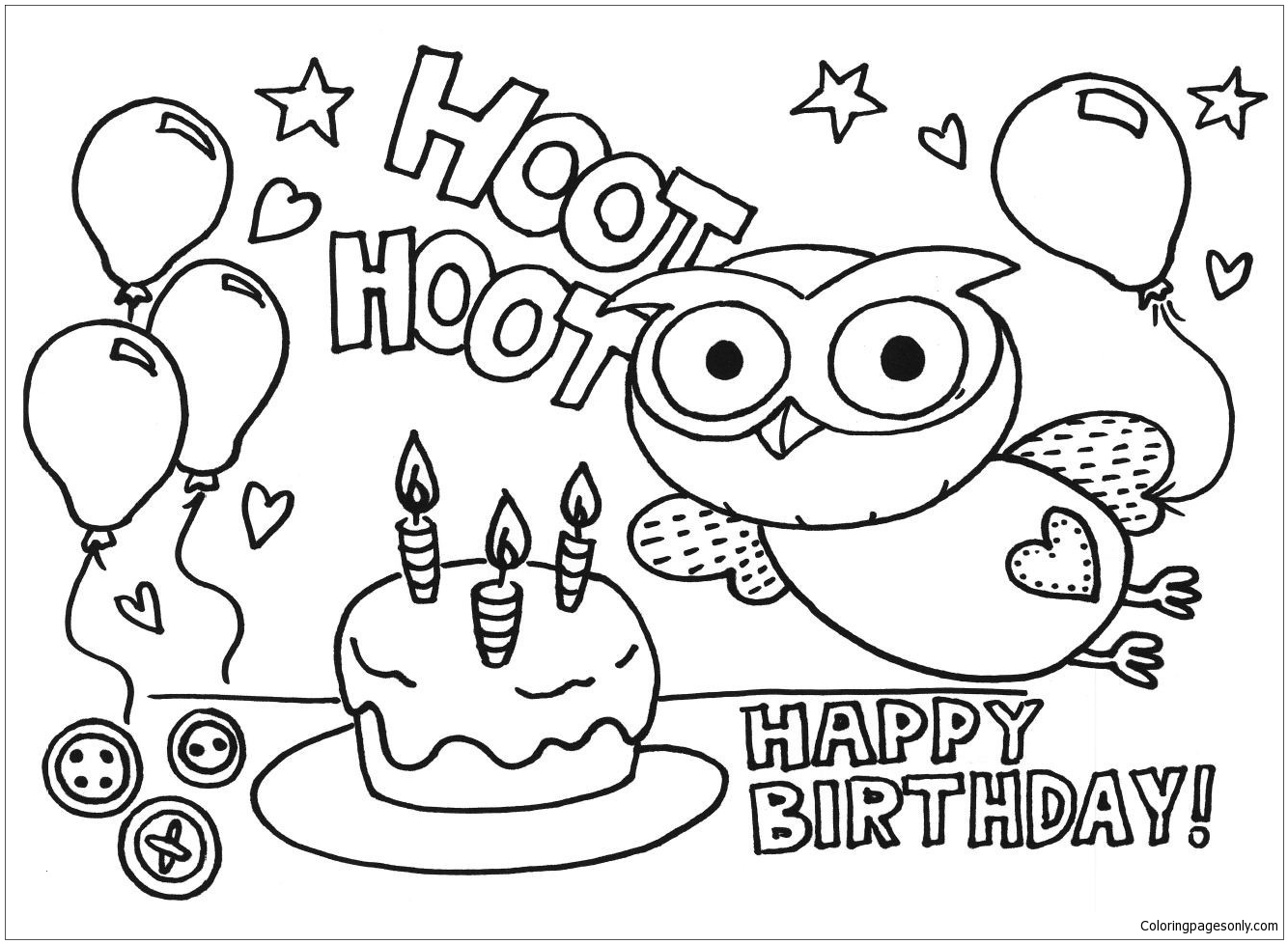 Fabulous Happy Birthday Coloring Page - Free Printable Coloring Pages