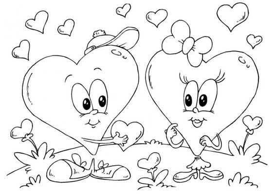Face Heart Valentine Day Coloring Page