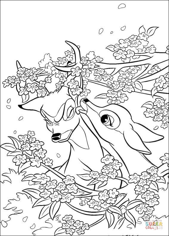 Faline And Bambi  from Bambi Coloring Pages