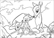 Faline Plays With Bambi And His Mom from Bambi Coloring Pages