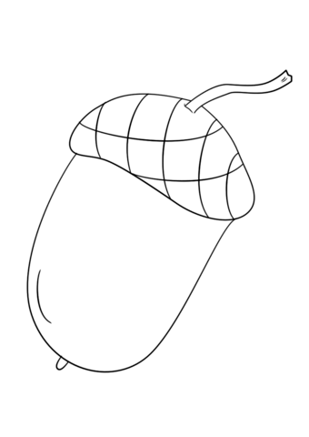 Fall Acorn Coloring Page