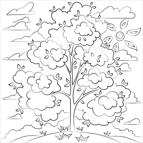 Fall Tree Coloring Pages