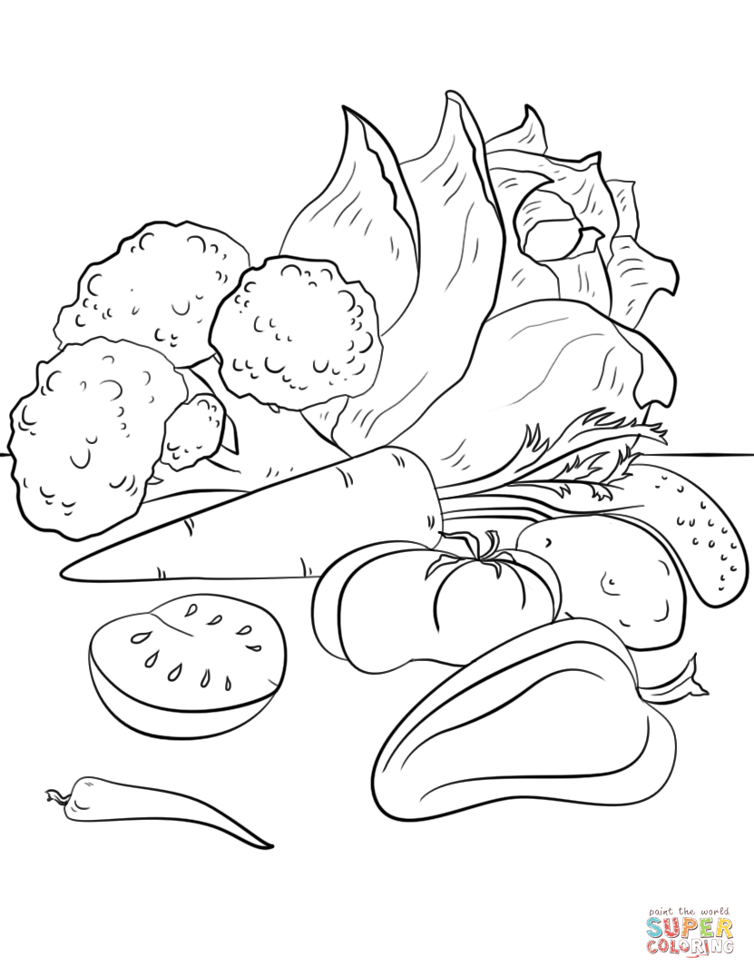 Fall Vegetables Coloring Pages