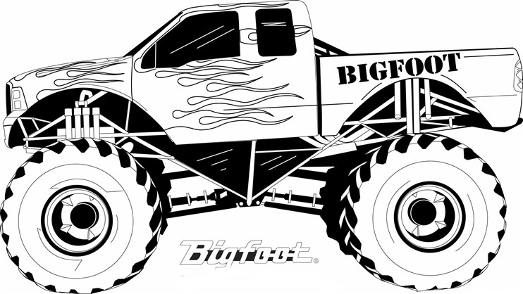 Famous Monster Truck Bigfoot Coloring Page Free Printable Coloring Pages