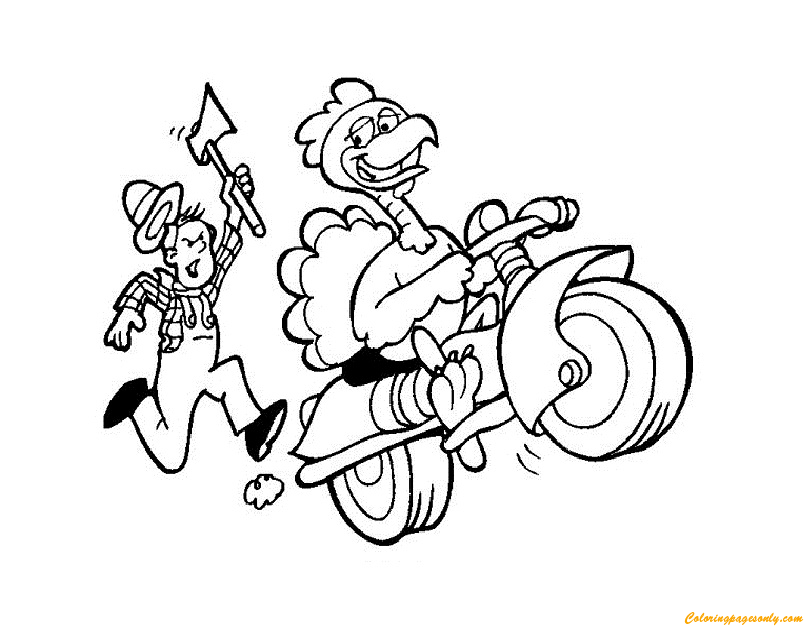 Farmer And Turkey Coloring Pages