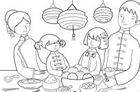 Feast Chinese New Year Coloring Pages