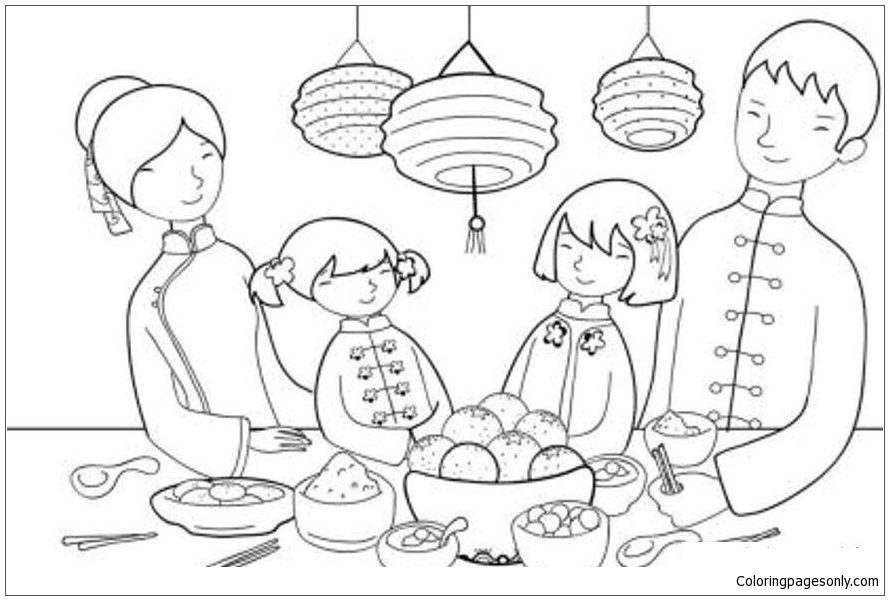 Feast Chinese New Year Coloring Pages