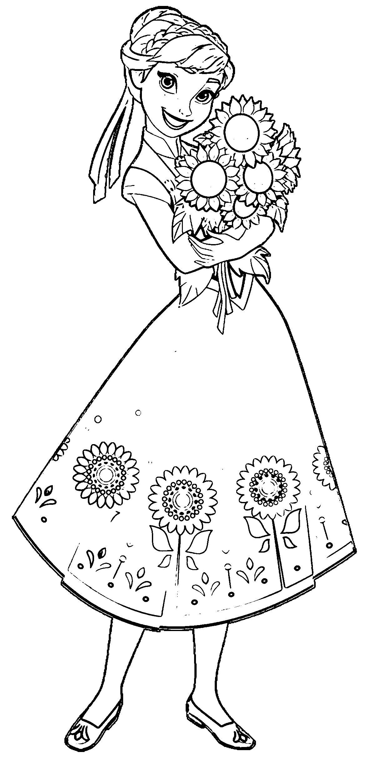 Fever Anna Sunflowers Coloring Page