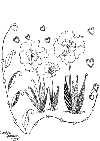 Field Poppies Coloring Page
