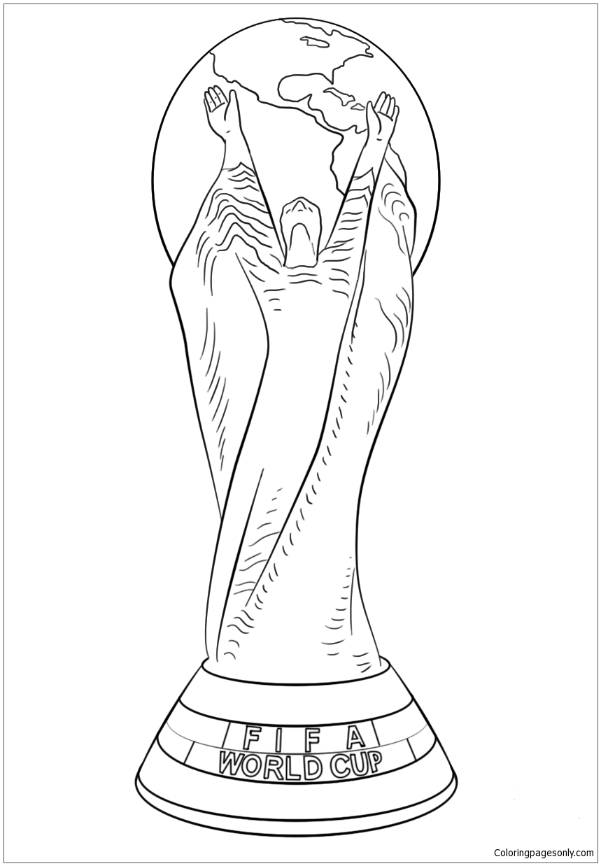 FIFA World Cup Football Trophy Coloring Pages Free Printable Coloring