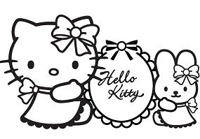 Fifi and Hello Kitty Coloring Page