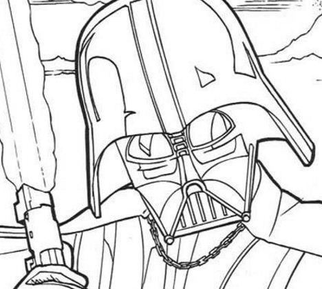 Fighting Darth Vader Coloring Page