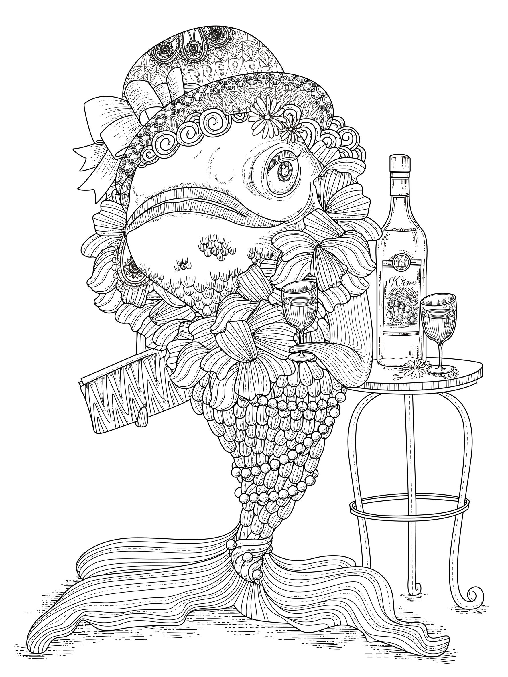 Fish Humour Coloring Page