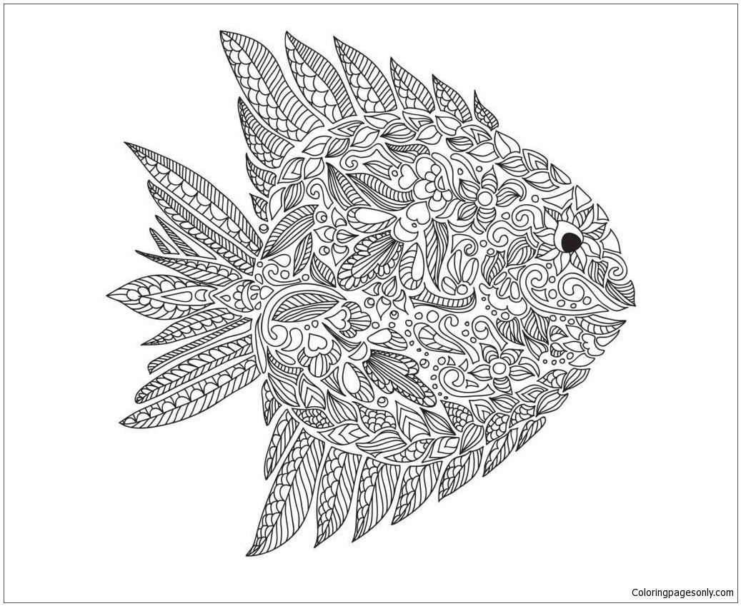 Fisch-Zentangle aus Mandala