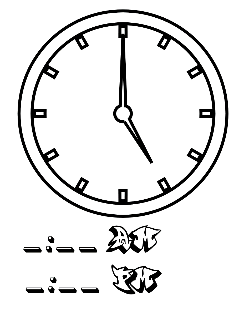 Five O’clock Coloring Page