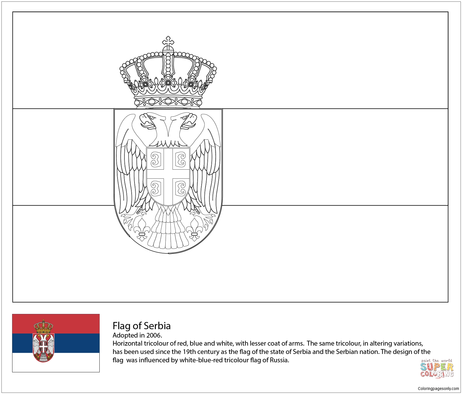 Download Flag of Serbia-World Cup 2018 Coloring Page - Free Coloring Pages Online