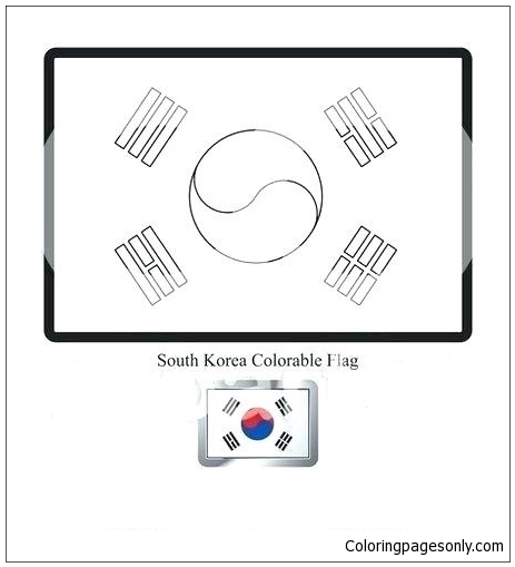 Раскраска Флаг Южной Кореи-ЧМ-2018