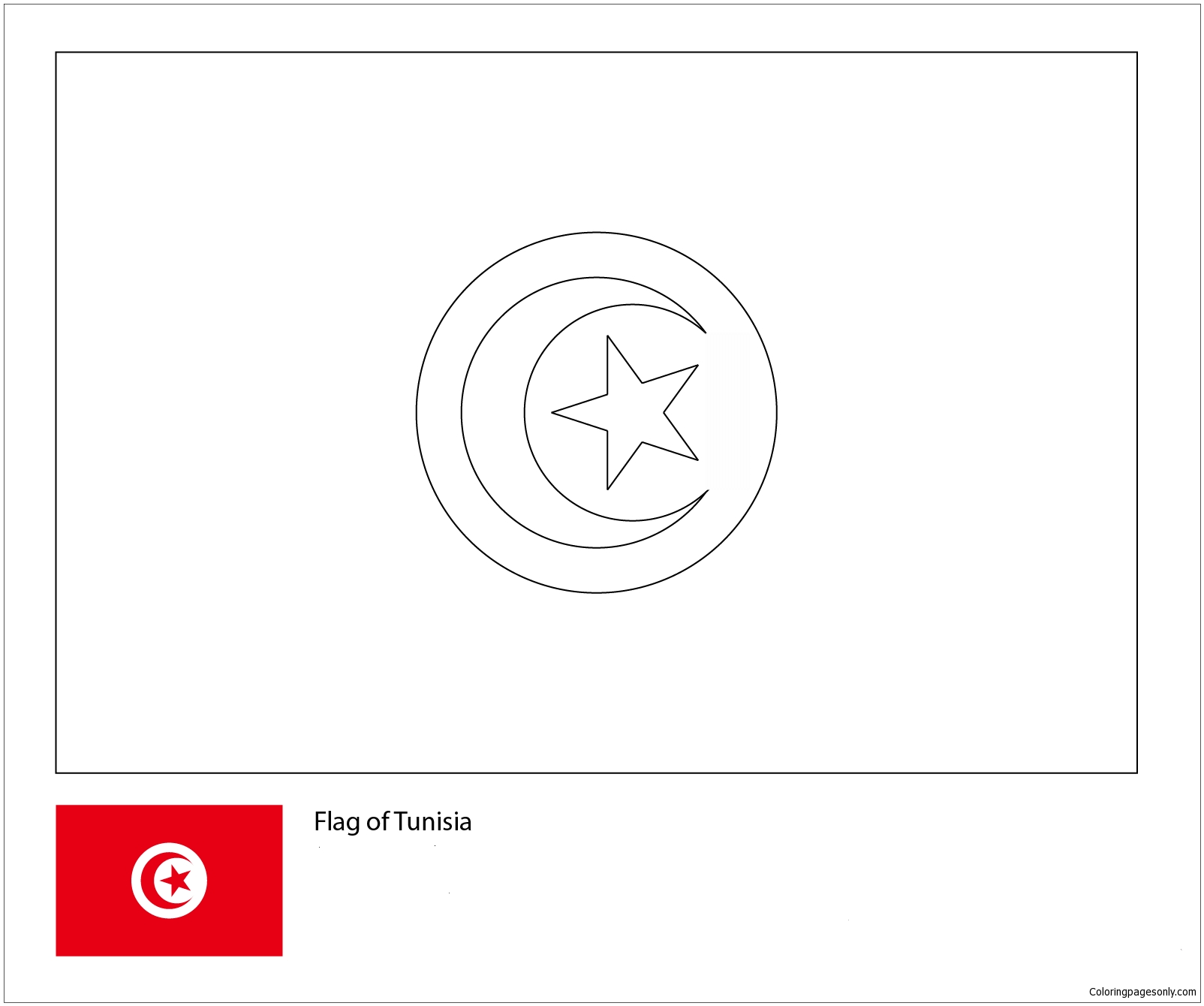 Download Flag of Tunisia-World Cup 2018 Coloring Page - Free Coloring Pages Online