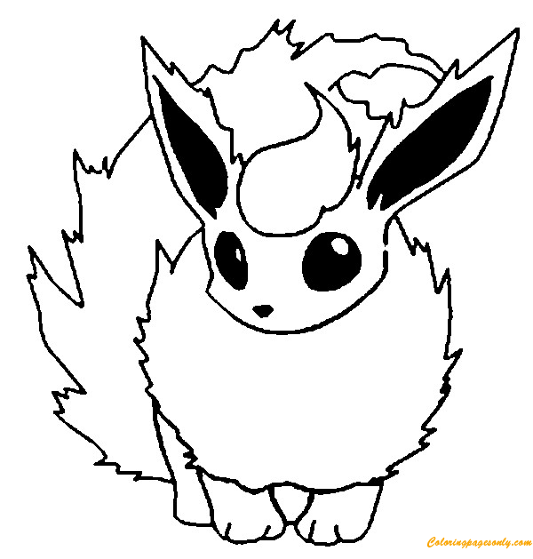 Flareon Pokemon Para Colorear