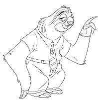 Flash From Zootopia Coloring Pages