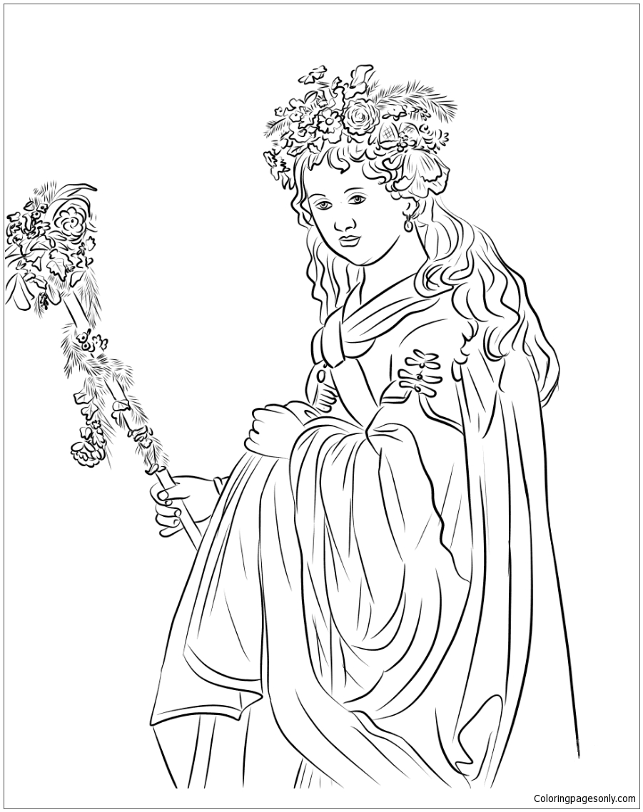 Flora By Rembrandt Coloring Pages