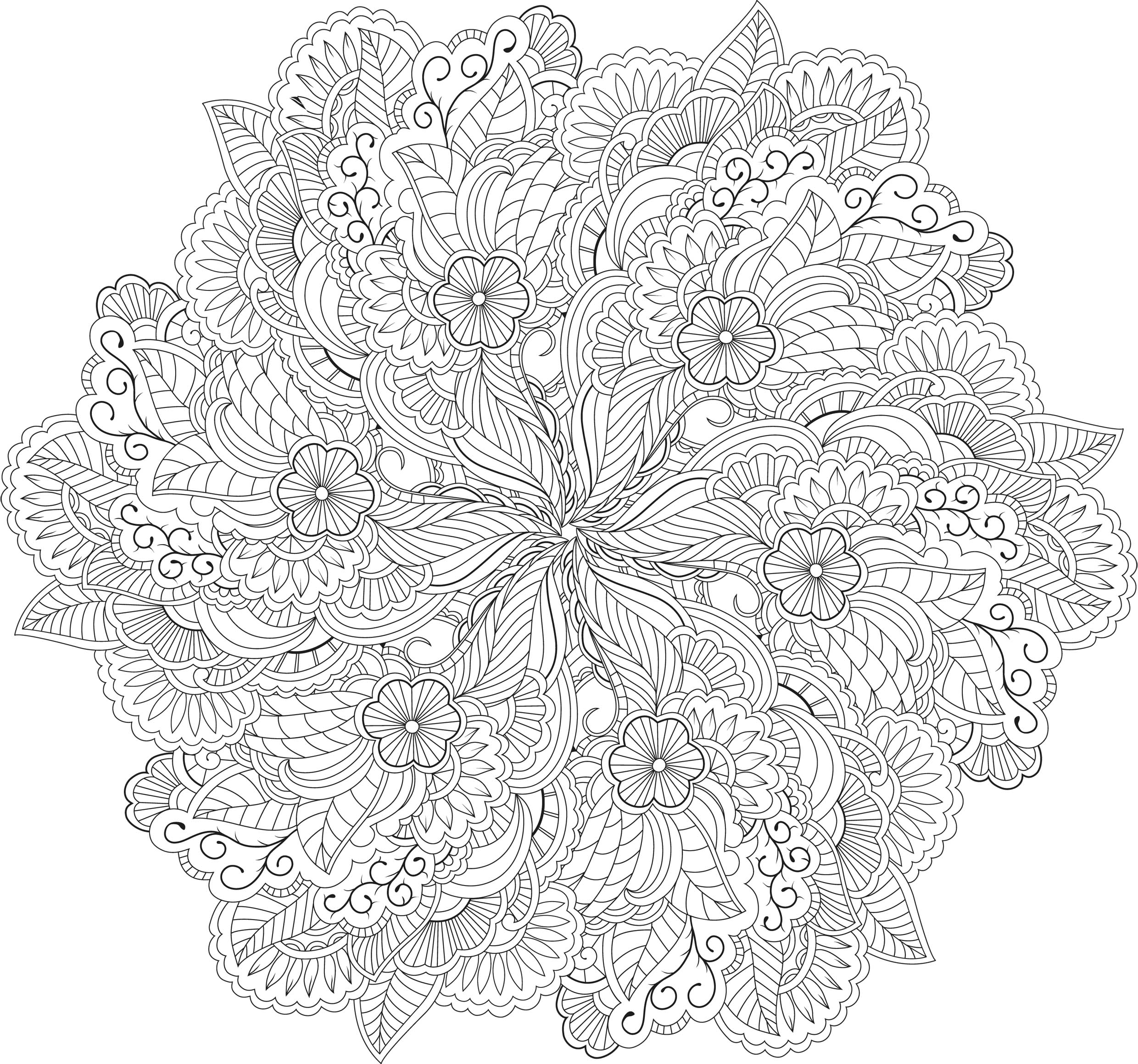 Floral Mandala Coloring Pages