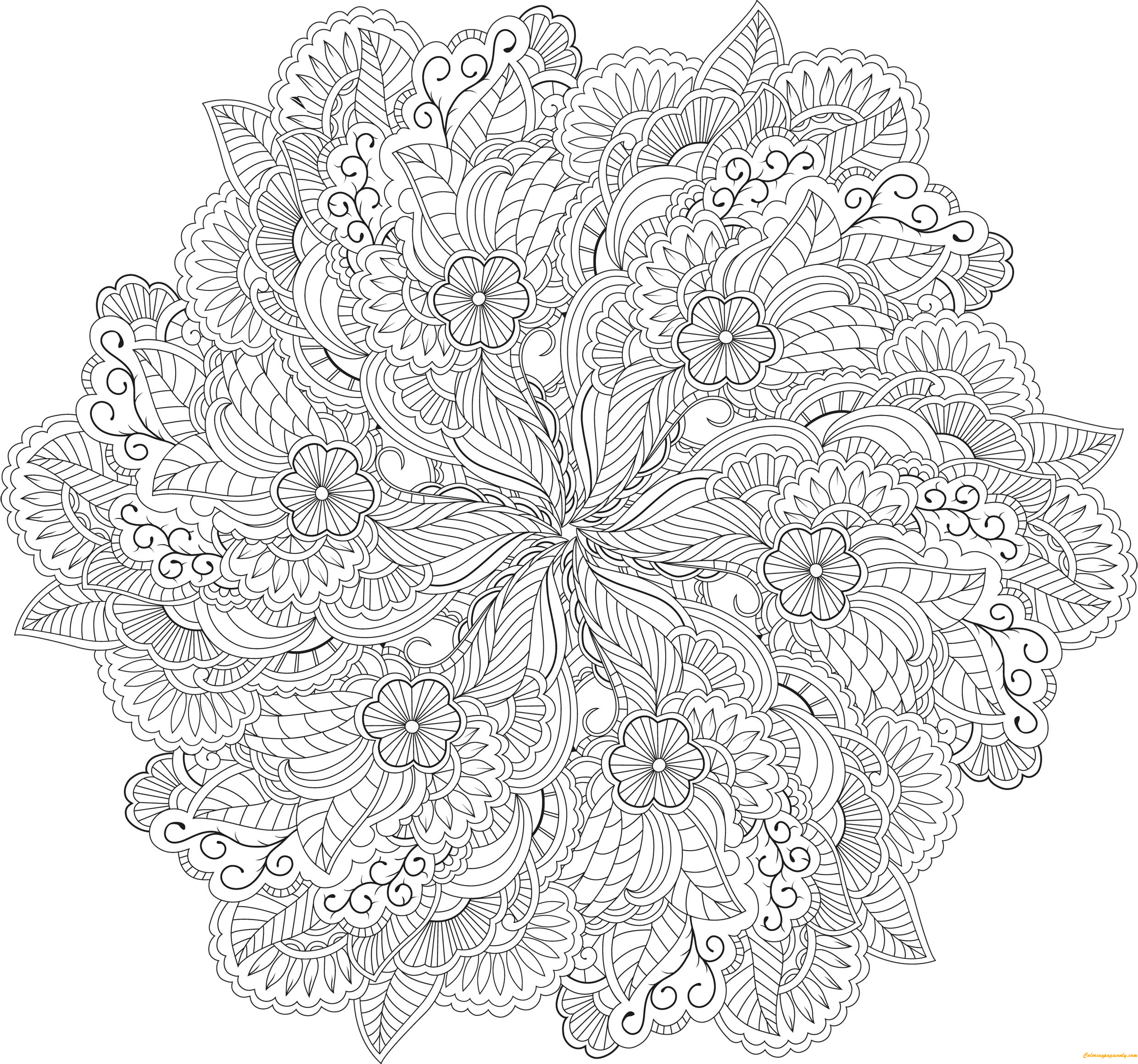 Bloemenmandala van Hard