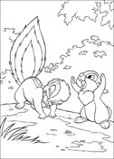 Flower And Thumper  from Bambi Coloring Page