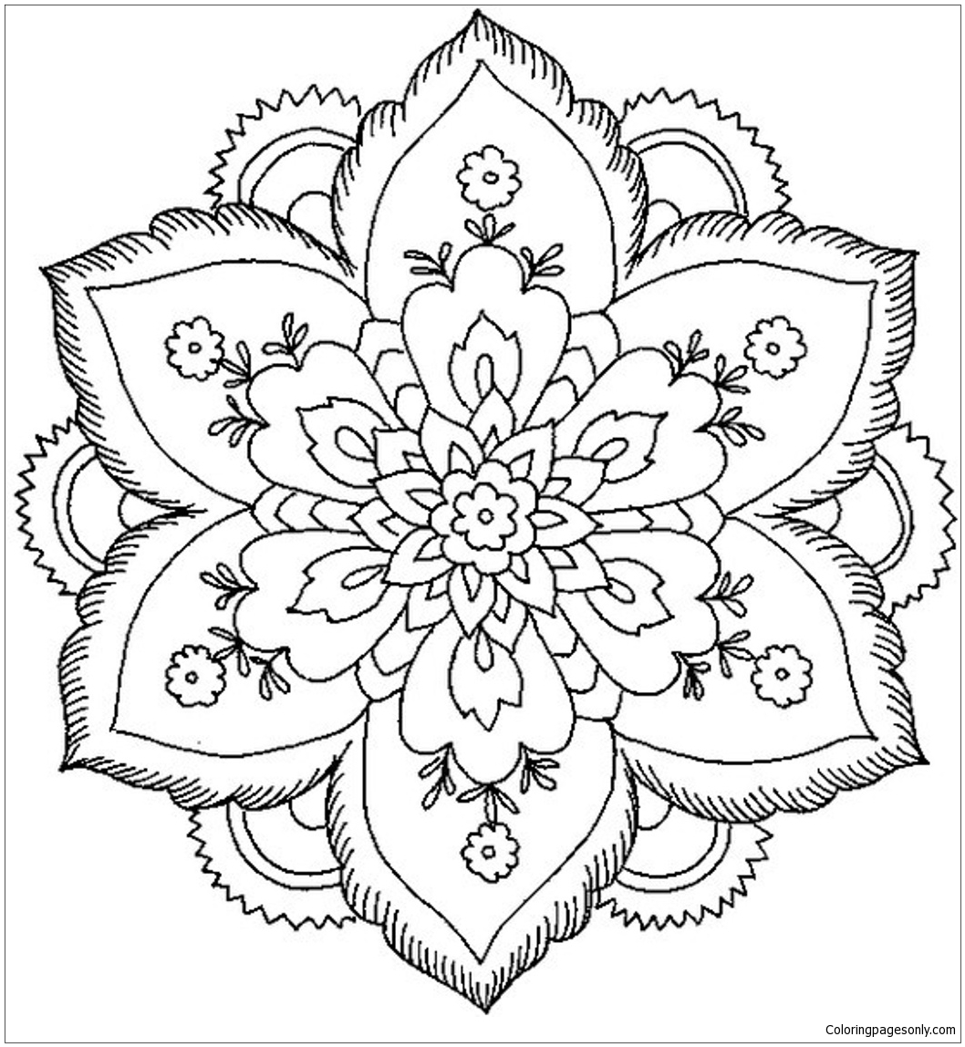 Download Flower Mandala Coloring Page - Free Coloring Pages Online