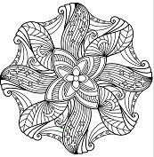 Página para Colorir Mandala de Flores 1