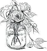 Coloriage vase fleur