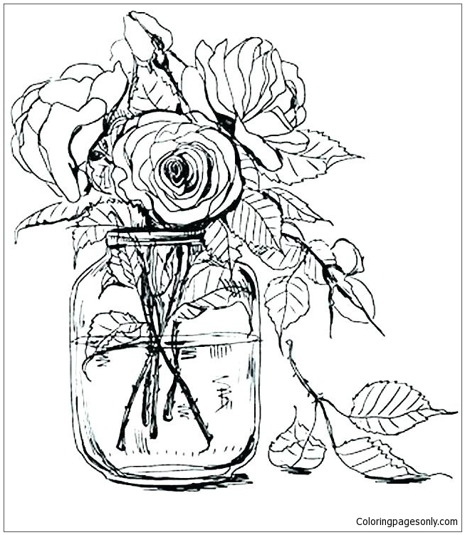 Vase à fleurs de Rose