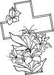 Cross with Flowers Coloring Pages