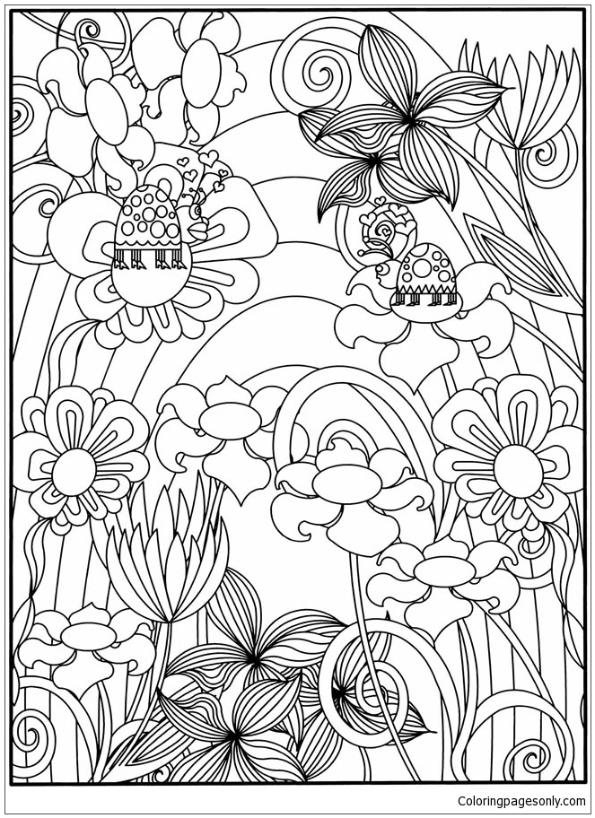 free coloring pages flower gardens 217 svg file for silhouette