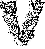 Flowers Letter V Coloring Pages