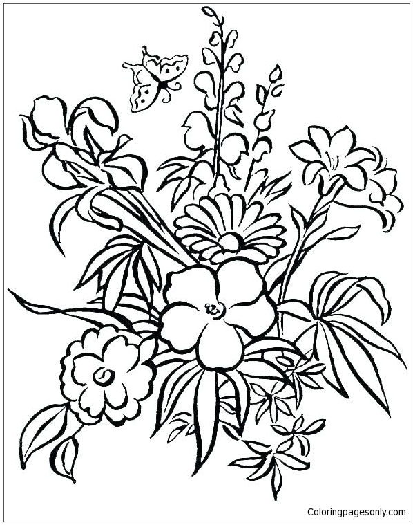 Flowers Life Coloring Page