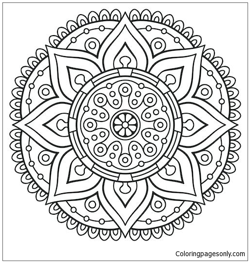 Flowers Mandala 1 Coloring Page