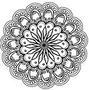 Flowers Mandala Hand Coloring Page