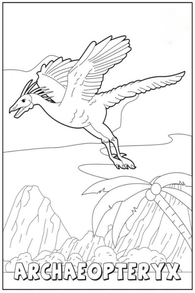 Vliegende Archaeopteryx-dinosaurus van Archaeopteryx