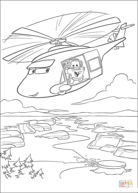 Helicopter from Disney Cars Coloring Pages