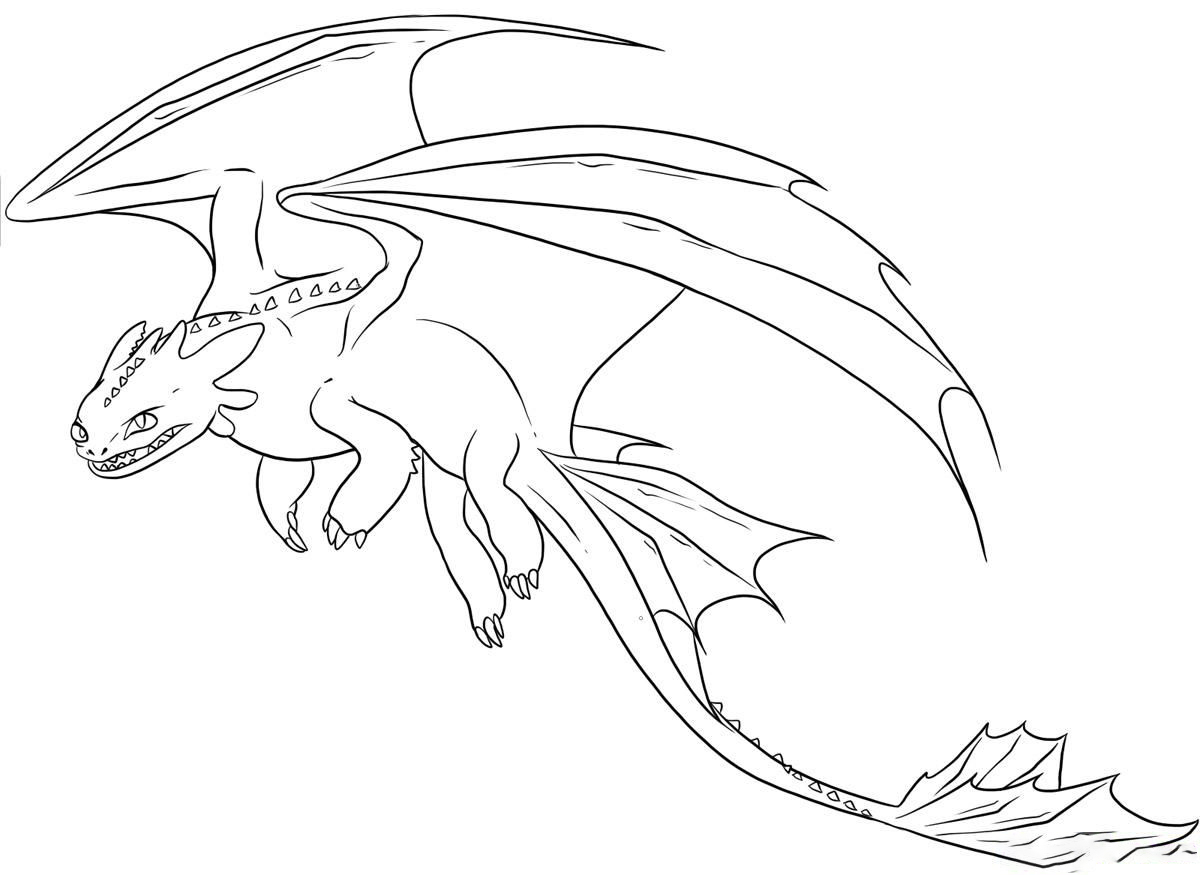 Flying Toothless Coloring Pages