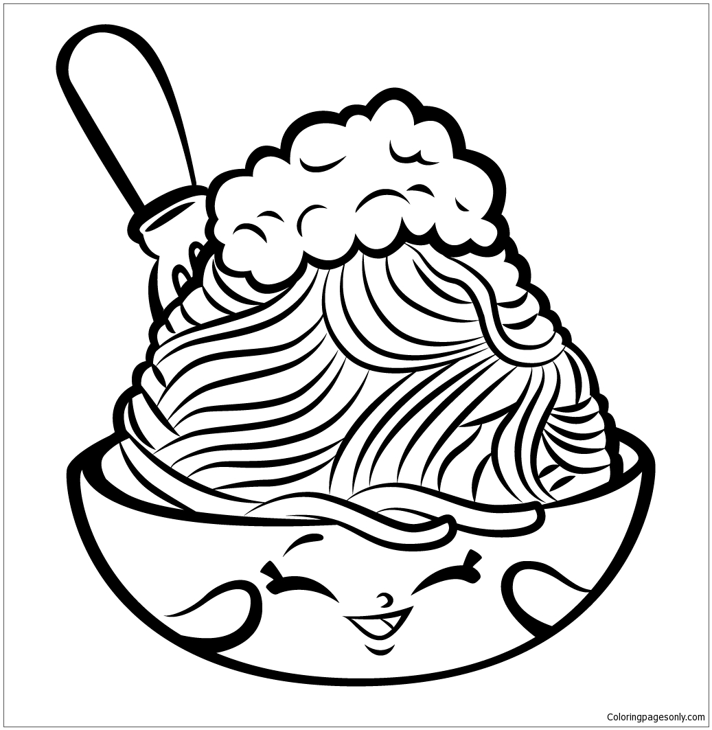 Download Foods Netti Spaghetti shopkins Coloring Page - Free Coloring Pages Online