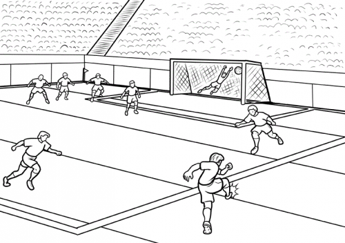 Football Match Coloring Page