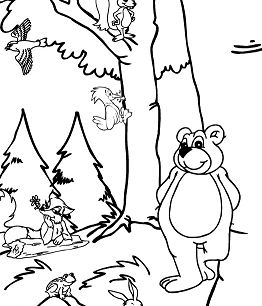 Forest Animals 3 Coloring Page