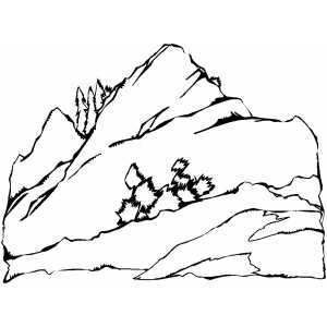 Forest In The Mountains Coloring Page