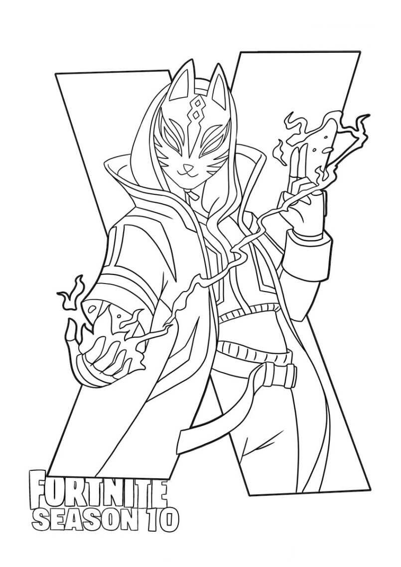 Fortnite Drift in Season 10 Coloring Pages
