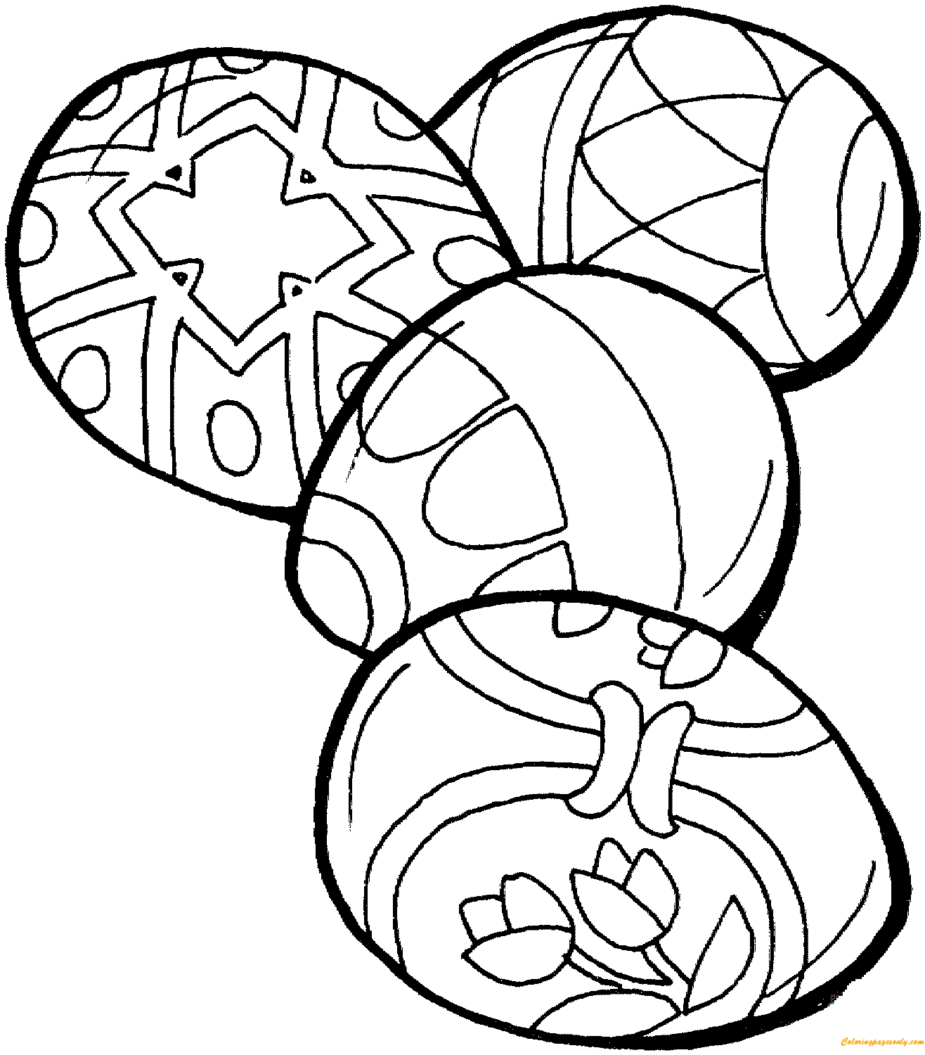 Download Four Easter Eggs Coloring Page - Free Coloring Pages Online