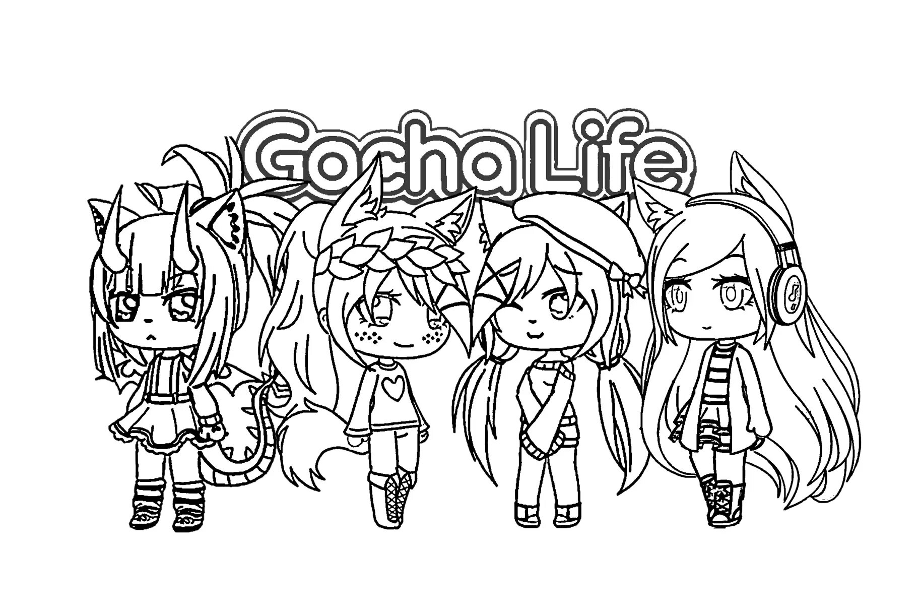 Desenho Gacha Life para colorir, fazer atividades e imprimir