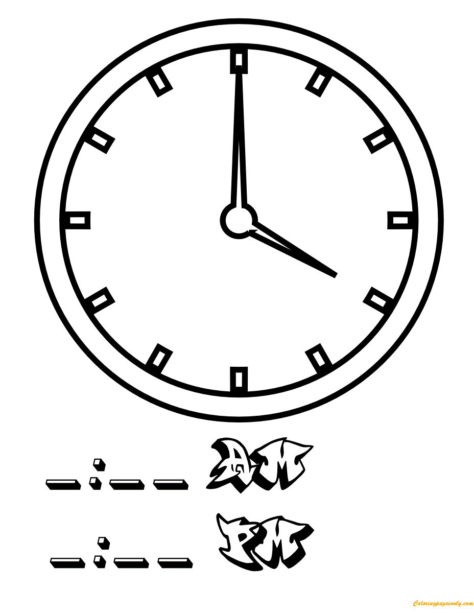 Four O'clock Coloring Pages