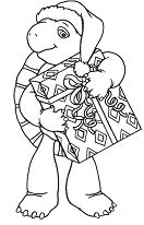 Franklin With Christmas Present Coloring Page